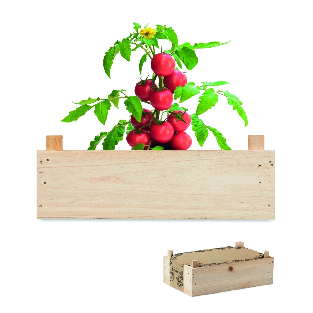 Logo trade promotional item photo of: Tomato kit in wooden crate