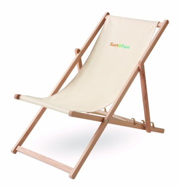 Logo trade business gift photo of: Beach chair in wood