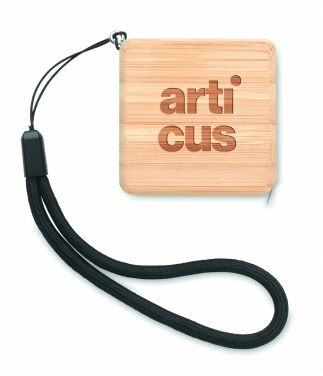 Logo trade corporate gift photo of: Measuring tape in bamboo 1m