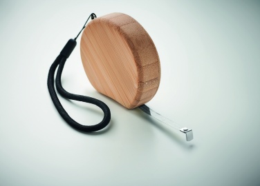 Logo trade promotional merchandise photo of: Measuring tape in bamboo 2m