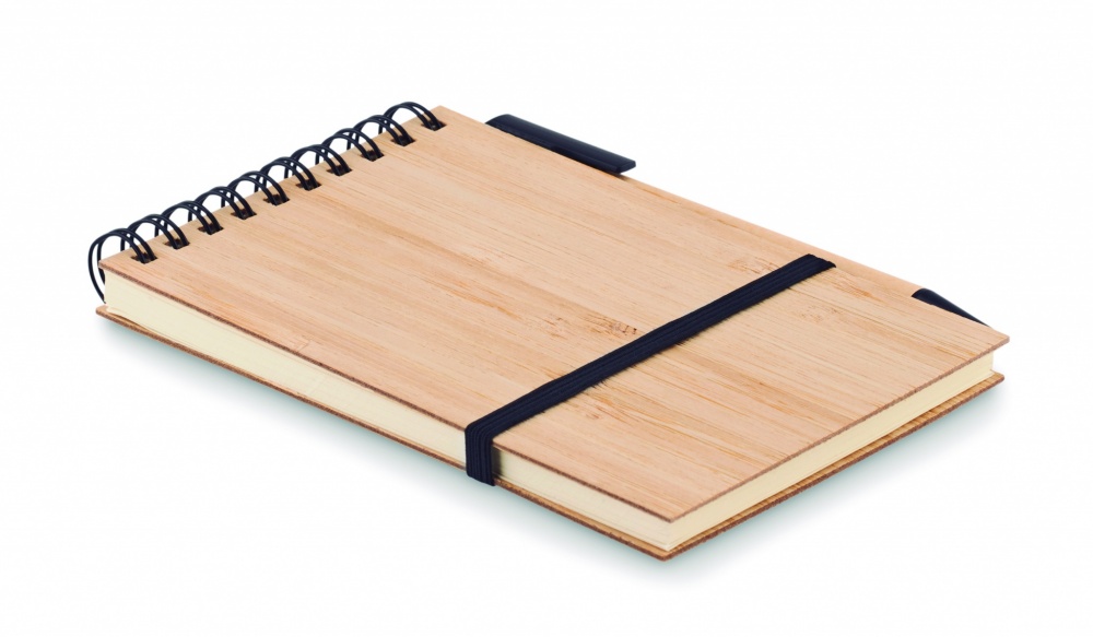 Logotrade promotional gift image of: A6 bamboo notepad with pen SONORABAM