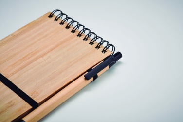 Logotrade advertising product image of: A6 bamboo notepad with pen SONORABAM