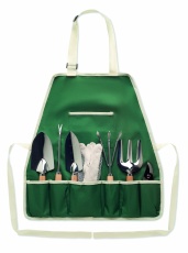 Garden tools in apron