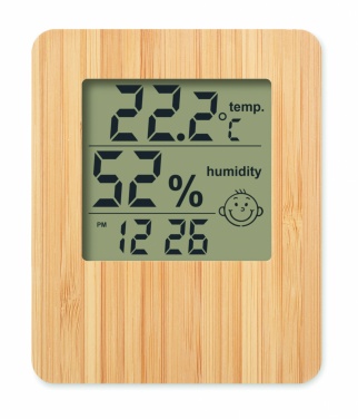 Logo trade promotional products image of: Bamboo weather station