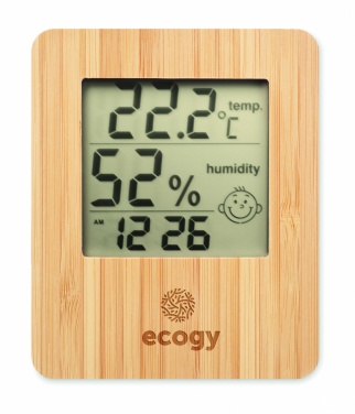 Logotrade promotional gift picture of: Bamboo weather station