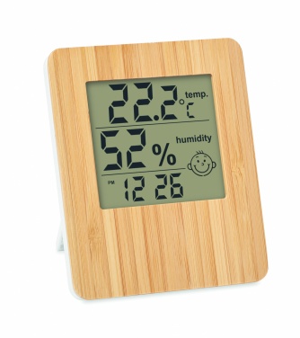 Logo trade promotional gift photo of: Bamboo weather station