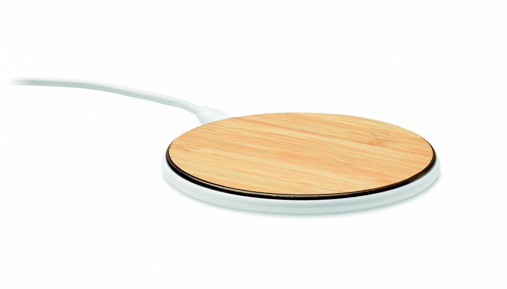 Logo trade business gift photo of: Bamboo wireless charger 10W