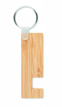 Logotrade promotional item picture of: Bamboo stand and key ring Savonlinna