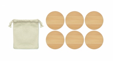 Logotrade promotional item image of: Set of 6 bamboo coasters