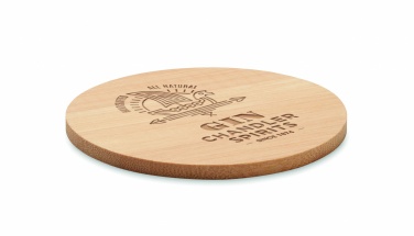 Logo trade promotional product photo of: Bamboo round coaster