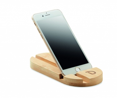 Logo trade advertising products picture of: Bamboo tablet/smartphone stand