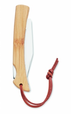 Logo trade promotional giveaway photo of: Foldable knife in bamboo