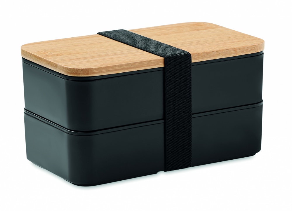 Logo trade business gifts image of: Lunch box in PP and bamboo lid