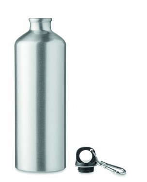 Logo trade corporate gift photo of: 1000 ml single-walled aluminum water bottle with a carabiner