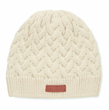 Logo trade promotional gift photo of: Cable knit beanie in RPET