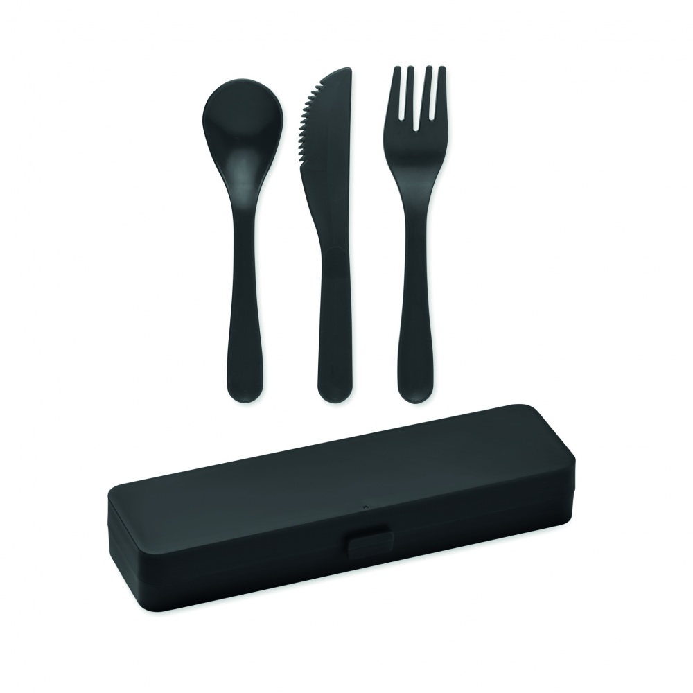 Logo trade promotional item photo of: Cutlery set recycled PP