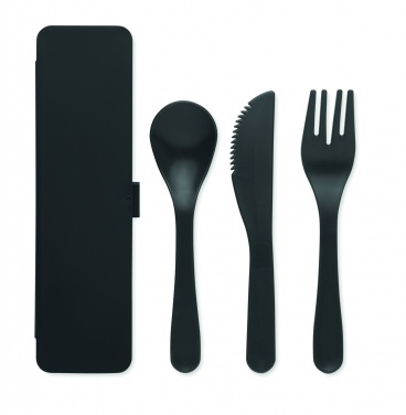 Logo trade promotional products image of: Cutlery set recycled PP