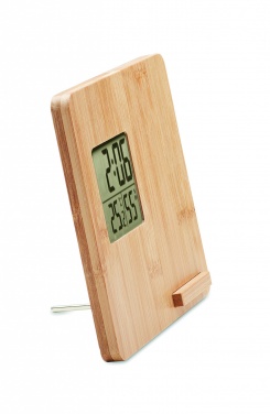 Logo trade promotional gifts image of: Bamboo weather station 10W