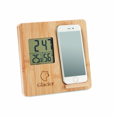 Logotrade promotional giveaway image of: Bamboo weather station 10W