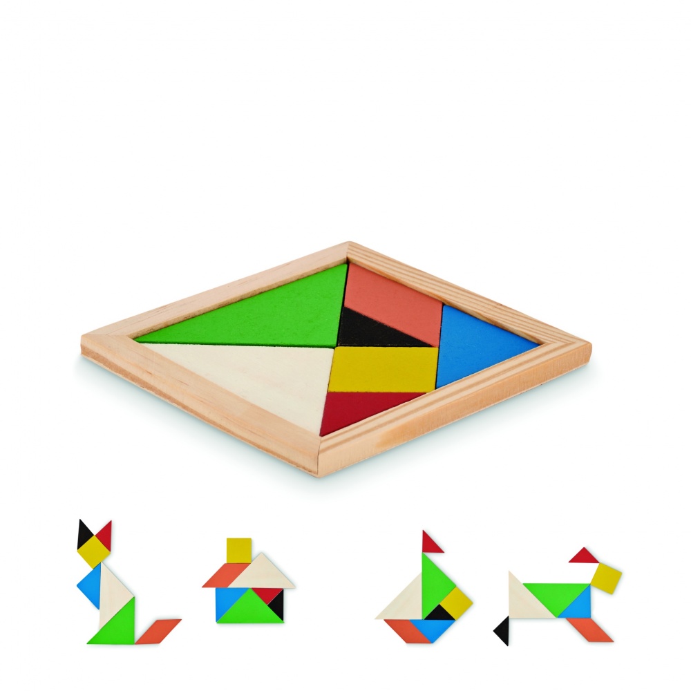 Logo trade promotional product photo of: Tangram puzzle in wood