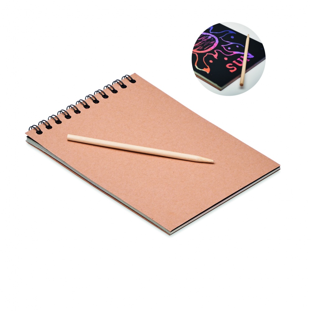 Logo trade corporate gifts image of: Scratching paper notebook