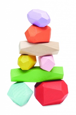 Logotrade promotional gift picture of: 8 stacking wood rocks in pouch