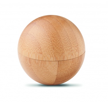 Logo trade promotional gifts picture of: Lip balm in round bamboo case