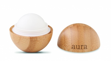 Logotrade advertising product image of: Lip balm in round bamboo case