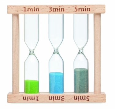 Logotrade promotional products photo of: Set of 3 wooden sand timer