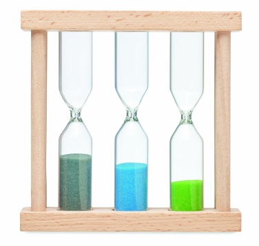 Logo trade corporate gift photo of: Set of 3 wooden sand timer