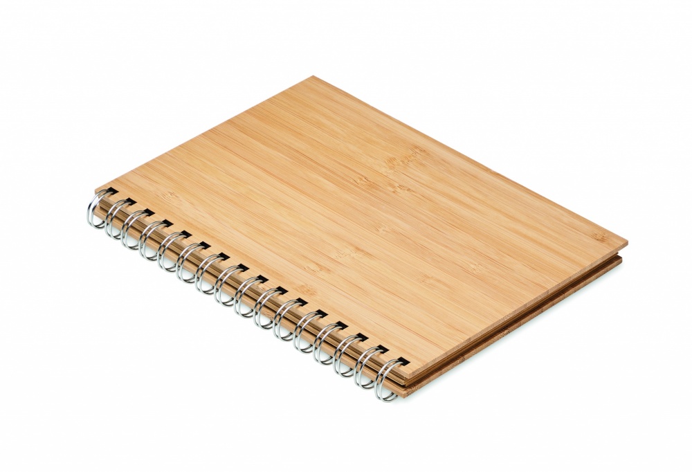 Logo trade promotional merchandise picture of: A5 ring bound Bamboo notebook