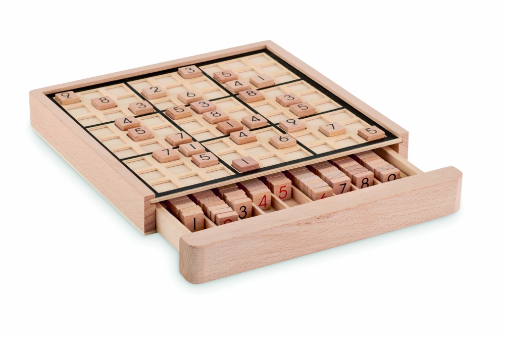 Logo trade promotional gifts image of: Wooden sudoku board game