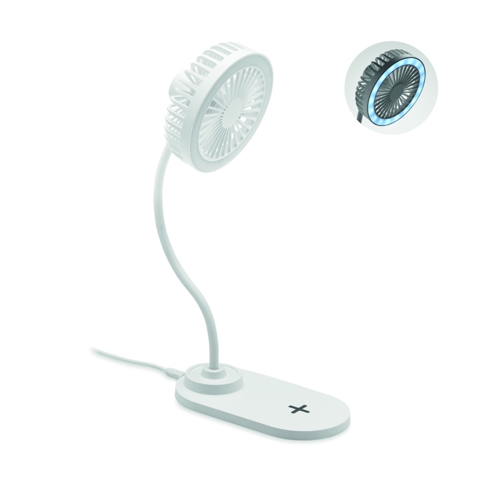 Logo trade promotional items picture of: Desktop charger fan with light