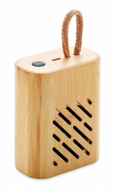 Logo trade business gifts image of: 3W Bamboo wireless speaker