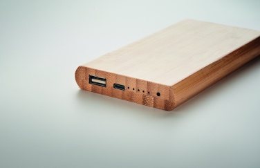 Logo trade business gifts image of: 6000 mAh Bamboo power bank