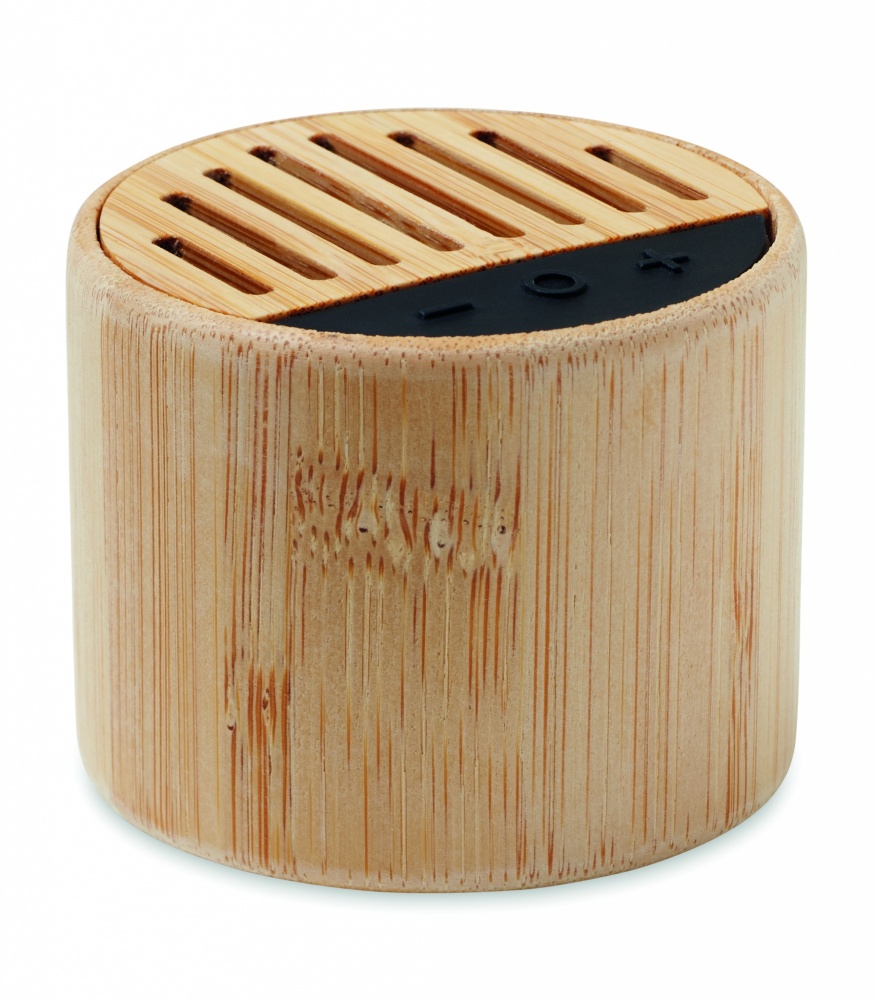 Logotrade business gift image of: Round bamboo wireless speaker