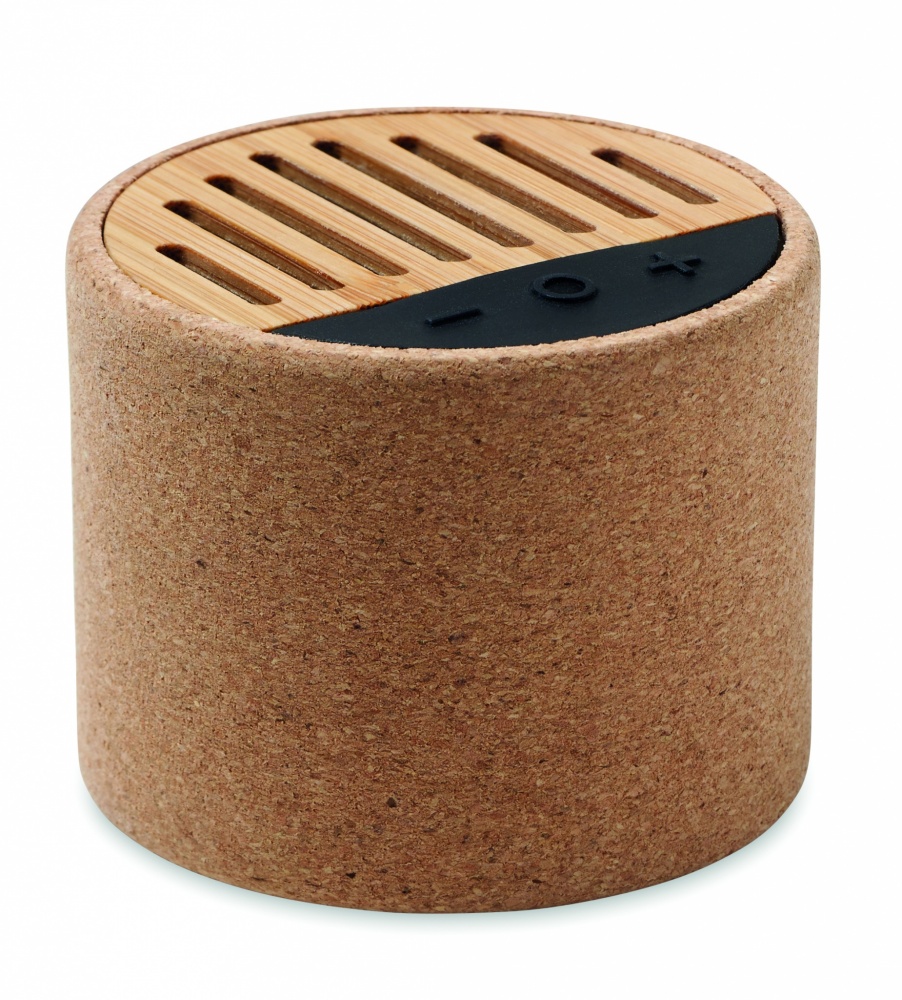 Logo trade advertising products picture of: Round cork wireless speaker