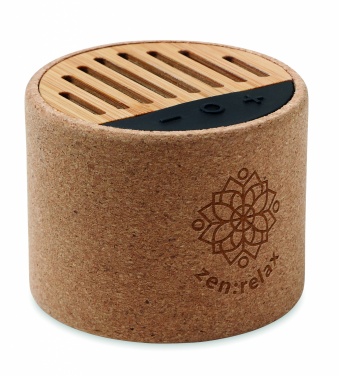 Logotrade promotional giveaway picture of: Round cork wireless speaker