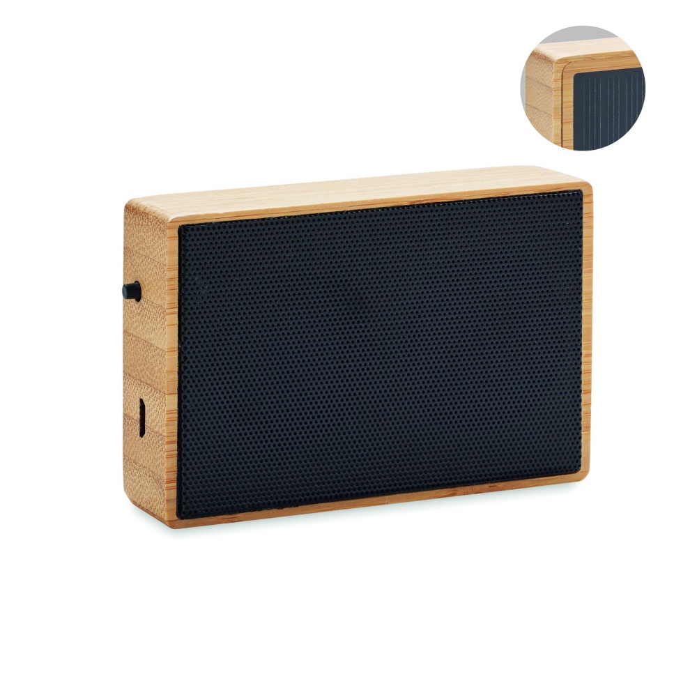 Logotrade promotional gifts photo of: Solar bamboo wireless speaker