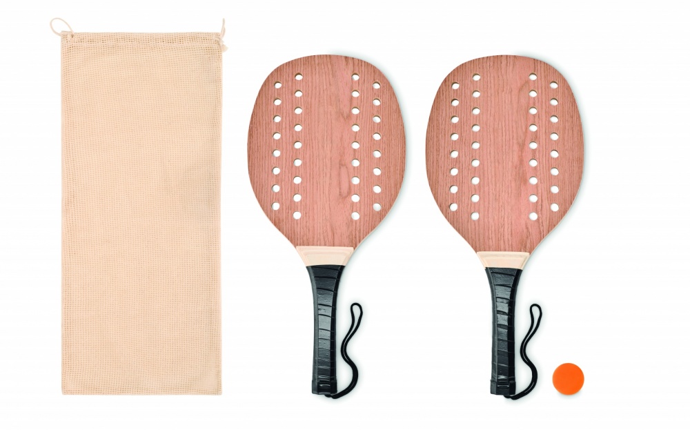 Logo trade promotional gifts image of: Rosewood beach tennis set