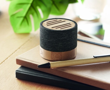 Logotrade promotional item image of: Bamboo RPET wireless speaker