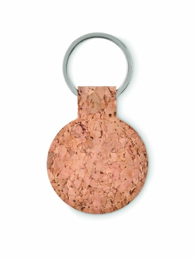 Logo trade promotional products image of: Round cork key ring Mikkeli