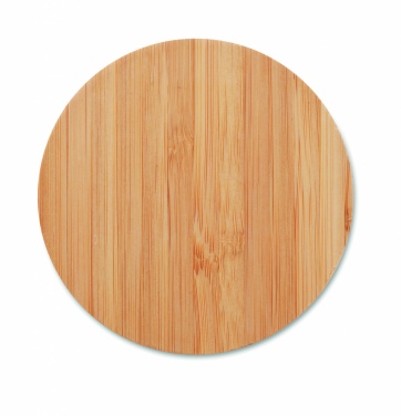 Logo trade corporate gifts image of: Bamboo wireless charger 15W