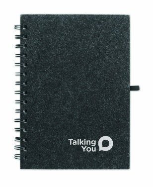 Logo trade promotional gifts picture of: A5 RPET felt cover notebook