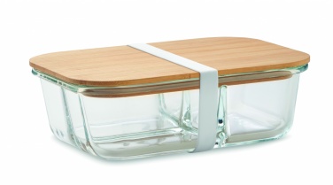 Logo trade promotional giveaways image of: Glass lunch box with bamboo lid