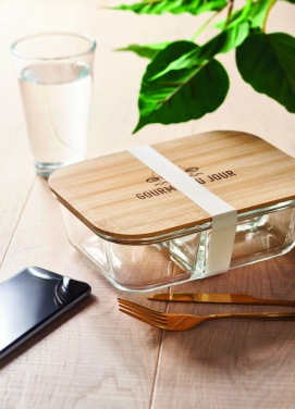 Logotrade promotional item image of: Glass lunch box with bamboo lid