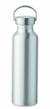 Recycled aluminum bottle 500 ml with a stainless steel handle cap, Matt Silver