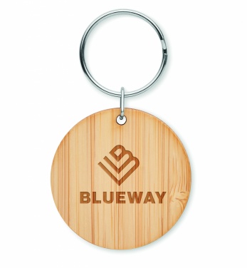 Logotrade promotional item image of: Round bamboo key ring Pieksämäki