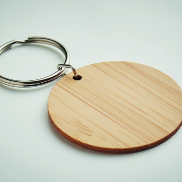 Logotrade advertising product picture of: Round bamboo key ring Pieksämäki