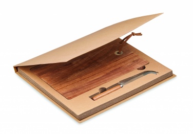 Logo trade promotional item photo of: Acacia wood cheese board set